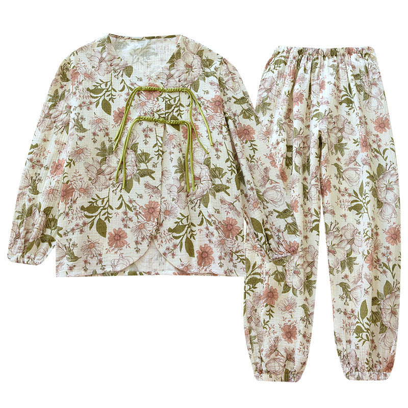 Floral Front Tie Pajamas