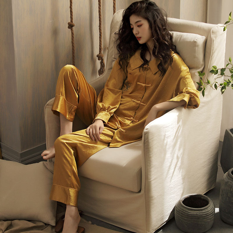 Golden Asian Style Pajamas