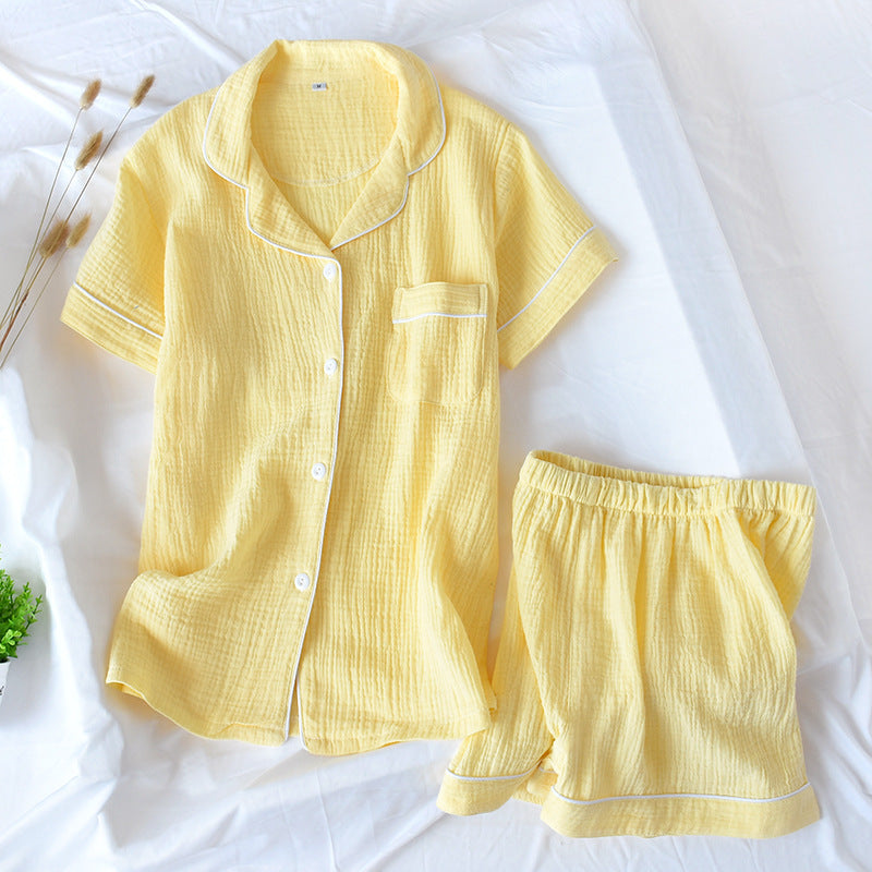 Cotton Gauze Crepe Short Pajamas