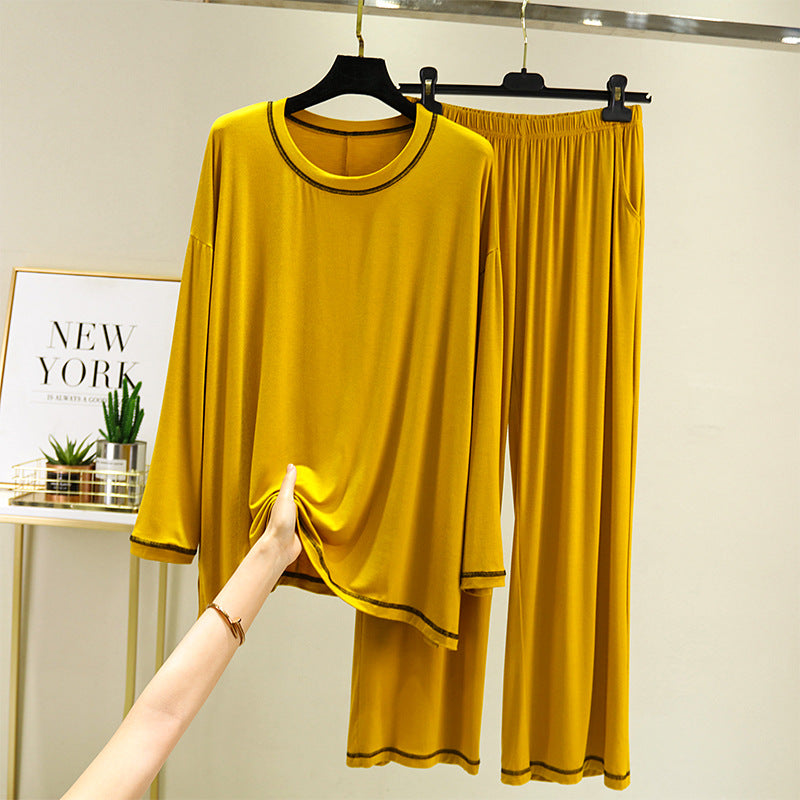 Modal Fabric Pajamas with Contrasting Welt