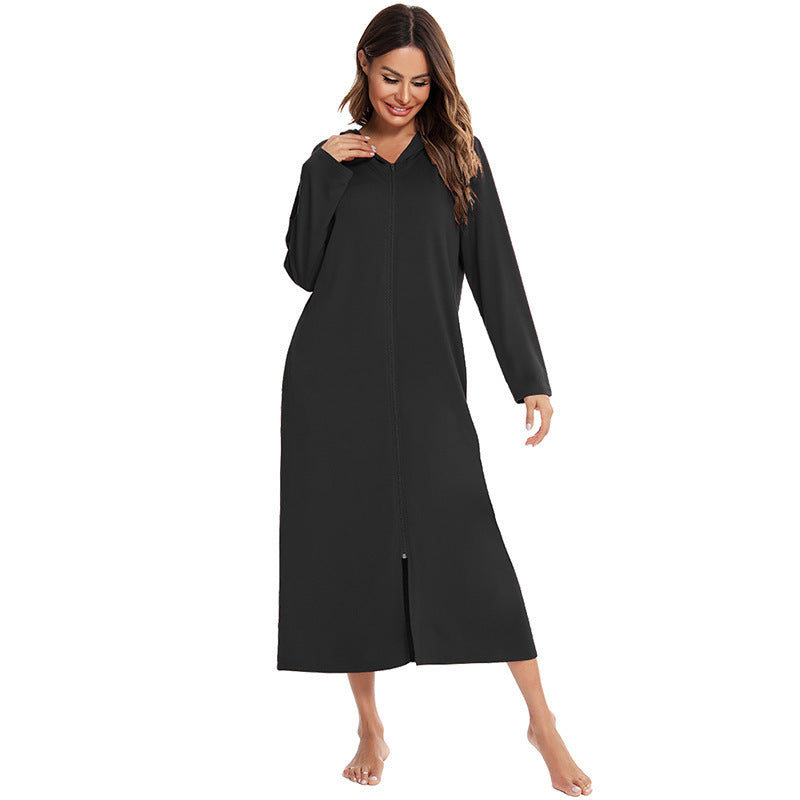 Long Zipper Front Robe