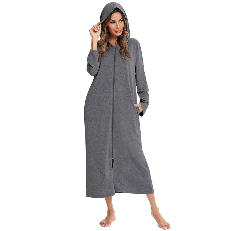 Long Zipper Front Robe