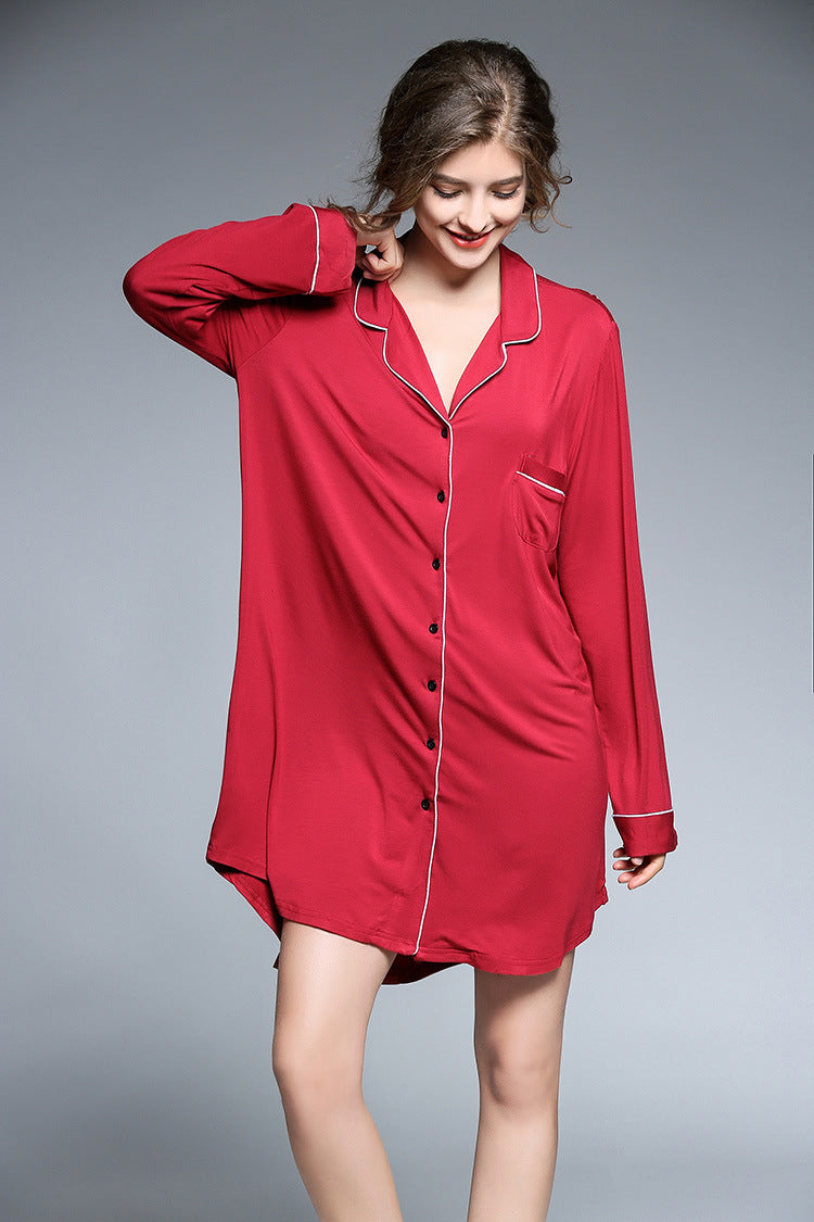 Modal Thigh Length Night Shirt