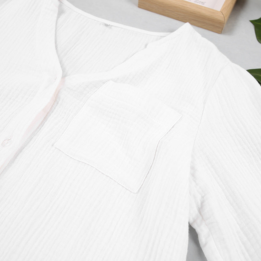 White Cotton Crepe Shorts & Top