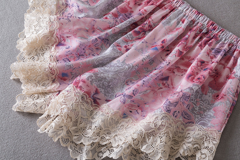 Pastels and Lace Shorts & Camisole